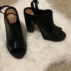 Zara platform mule with strap